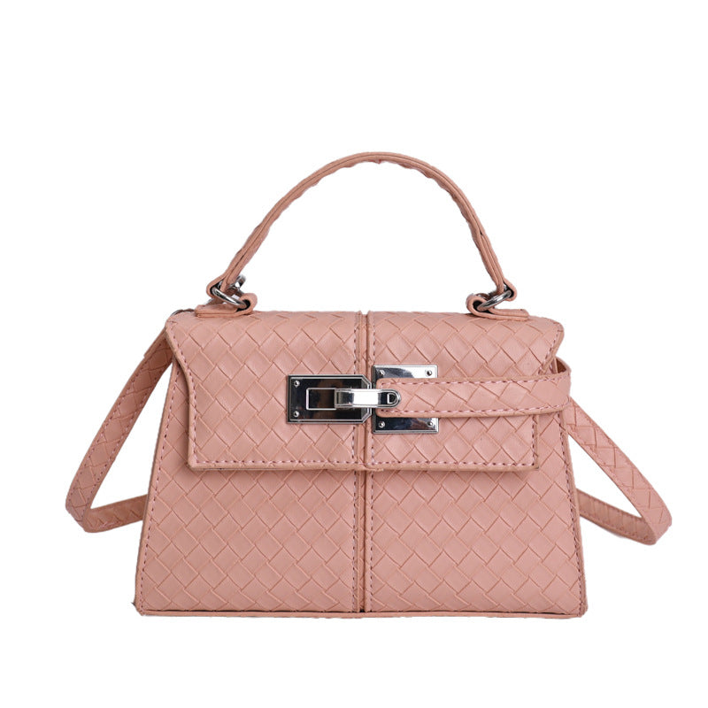 Women's Woven Pattern Texture Fashion Trendy Kelly Small Square Bags