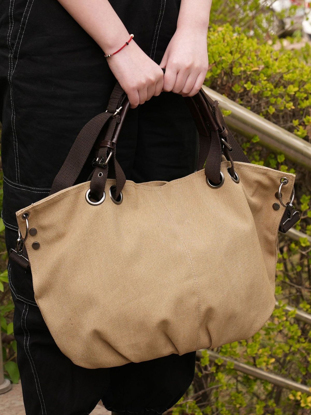 Women's Fashion Simple Canvas Large Capacity Women's Shoulder Bag
