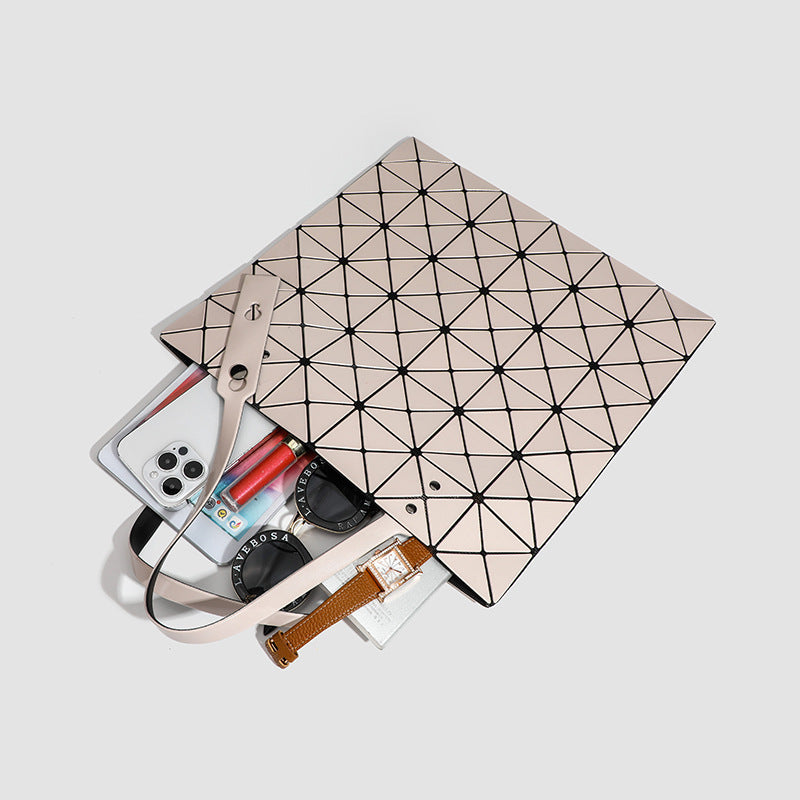 Geometric Rhombus Magic Color Large Capacity Everyday Joker Lightweight Single Women's Shoulder Bag