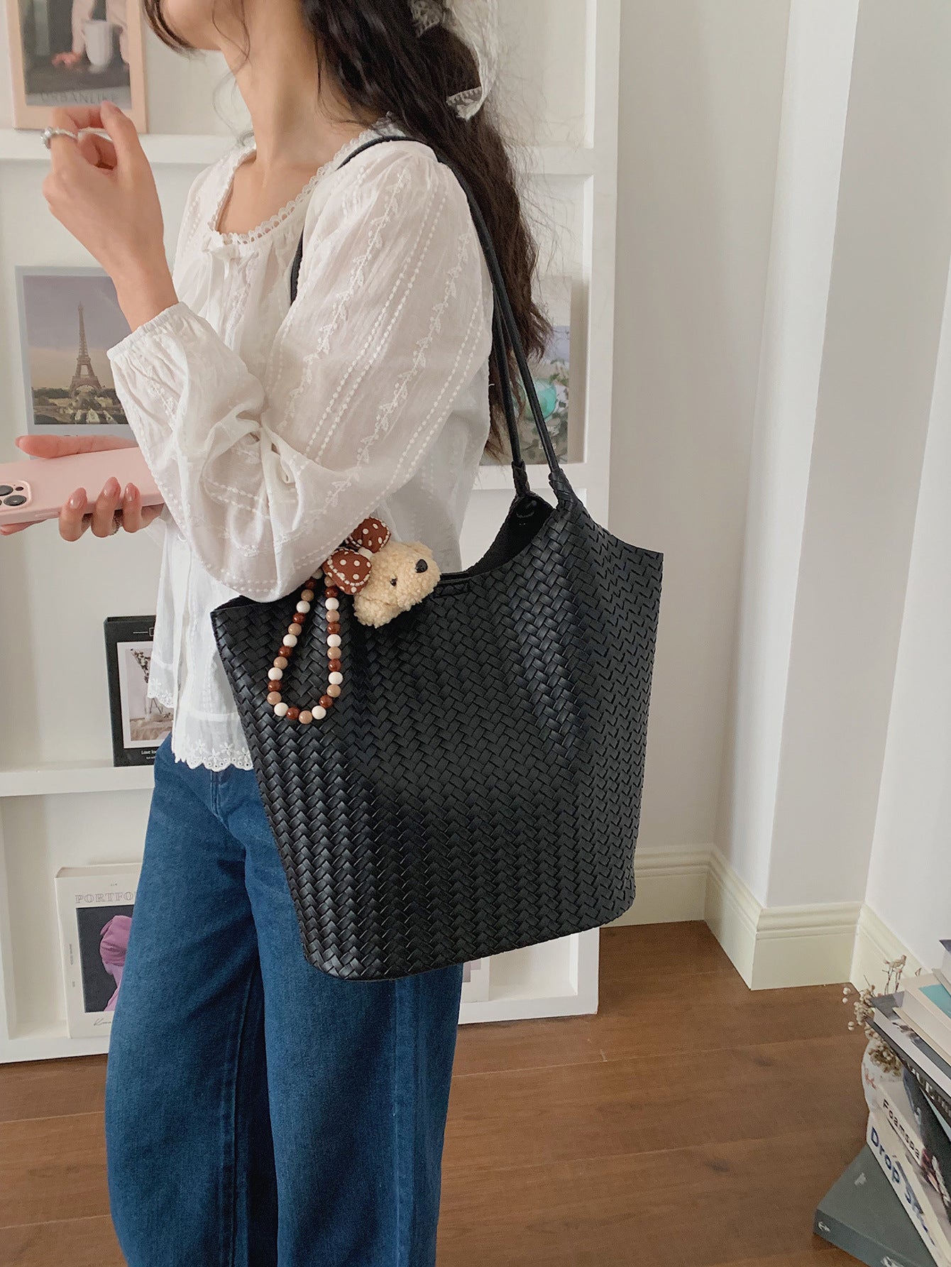 Woven Straw Female Large Capacity Versatile Fresh Seaside Beach Women's Shoulder Bag