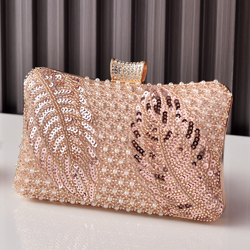 Shiny Diamond Temperament Banquet Full Clutch Fashion Pearl Embroidery Dress Dinner Bag