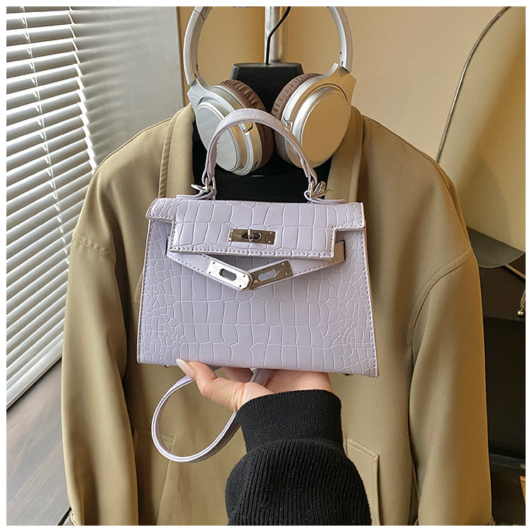 Women's High-grade Stone Pattern Latch Fashion Retro Small Square Bag