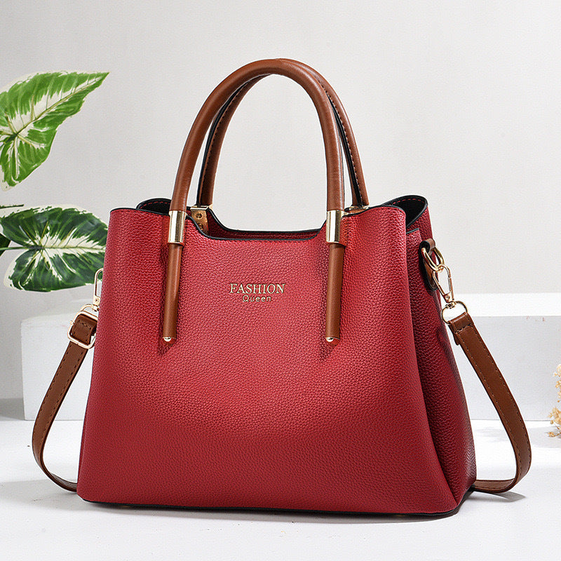Solid Color Textured Simple Design Leisure Handbags