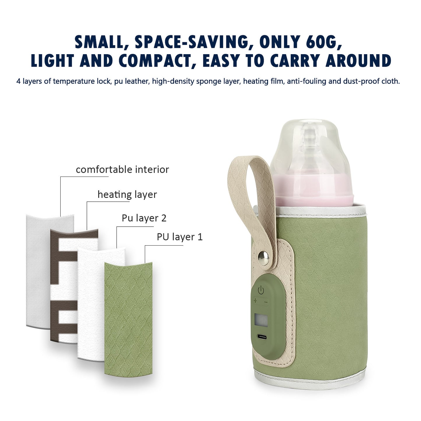 Portable Milk Bottle Heating Cover Charging Constant Temperature Feeding Mummy Bag