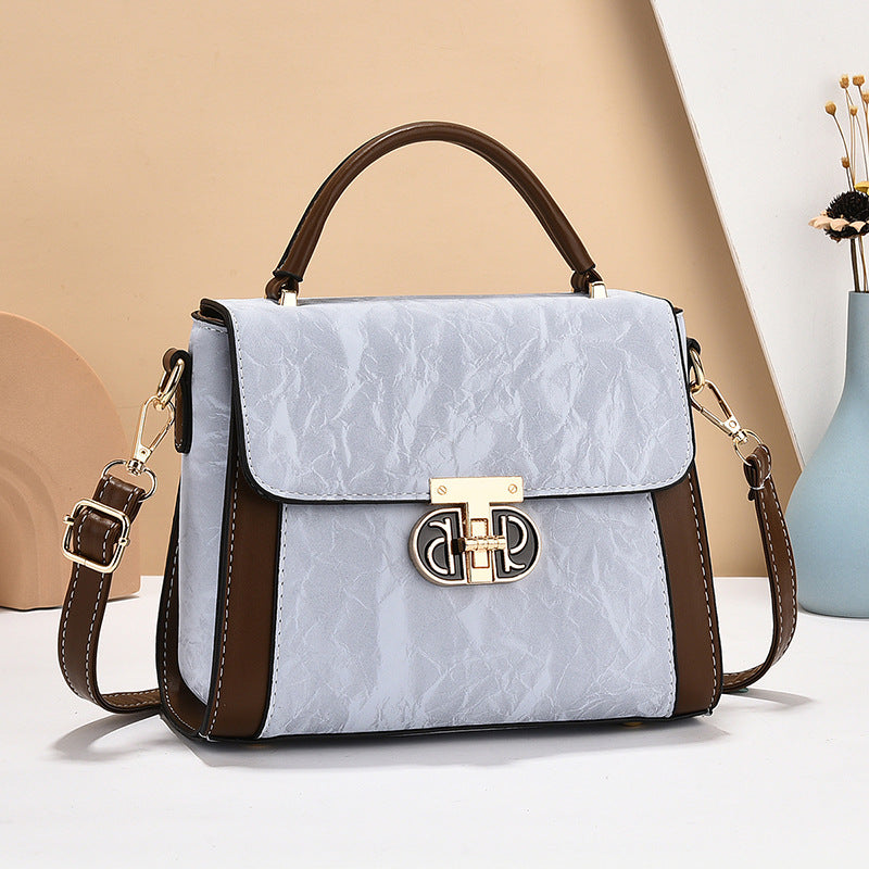 Women's Chinese Style Contrast Color Fashion Portable Small Square Bags