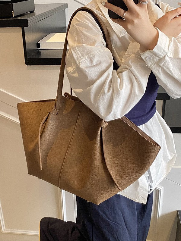 Soft Cowhide Portable Wings Style Large Women's Shoulder Bag