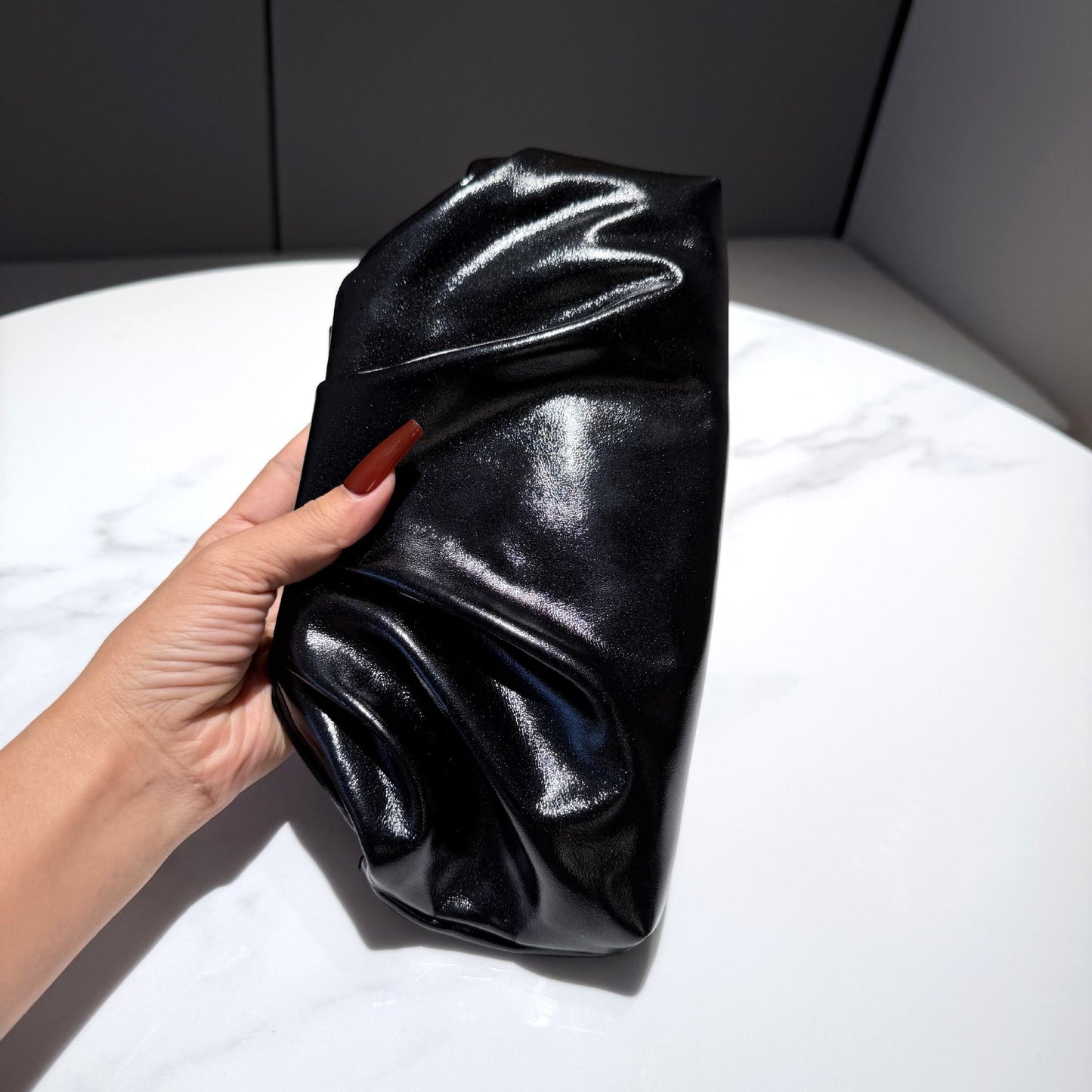 Women's Pleated Cloud Fashionable Sier Underarm Chain Women's Clutch