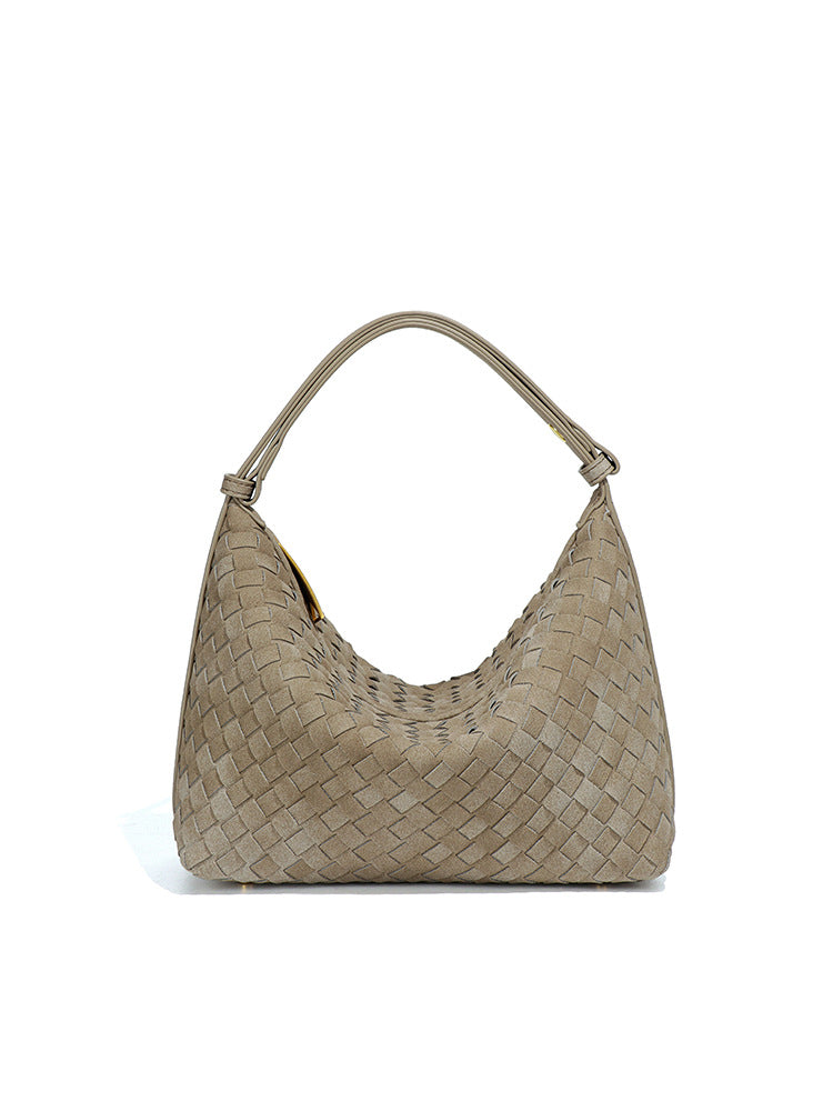 Women's Frosted Suede Woven Lunch Box Retro Underarm Women's Handbag
