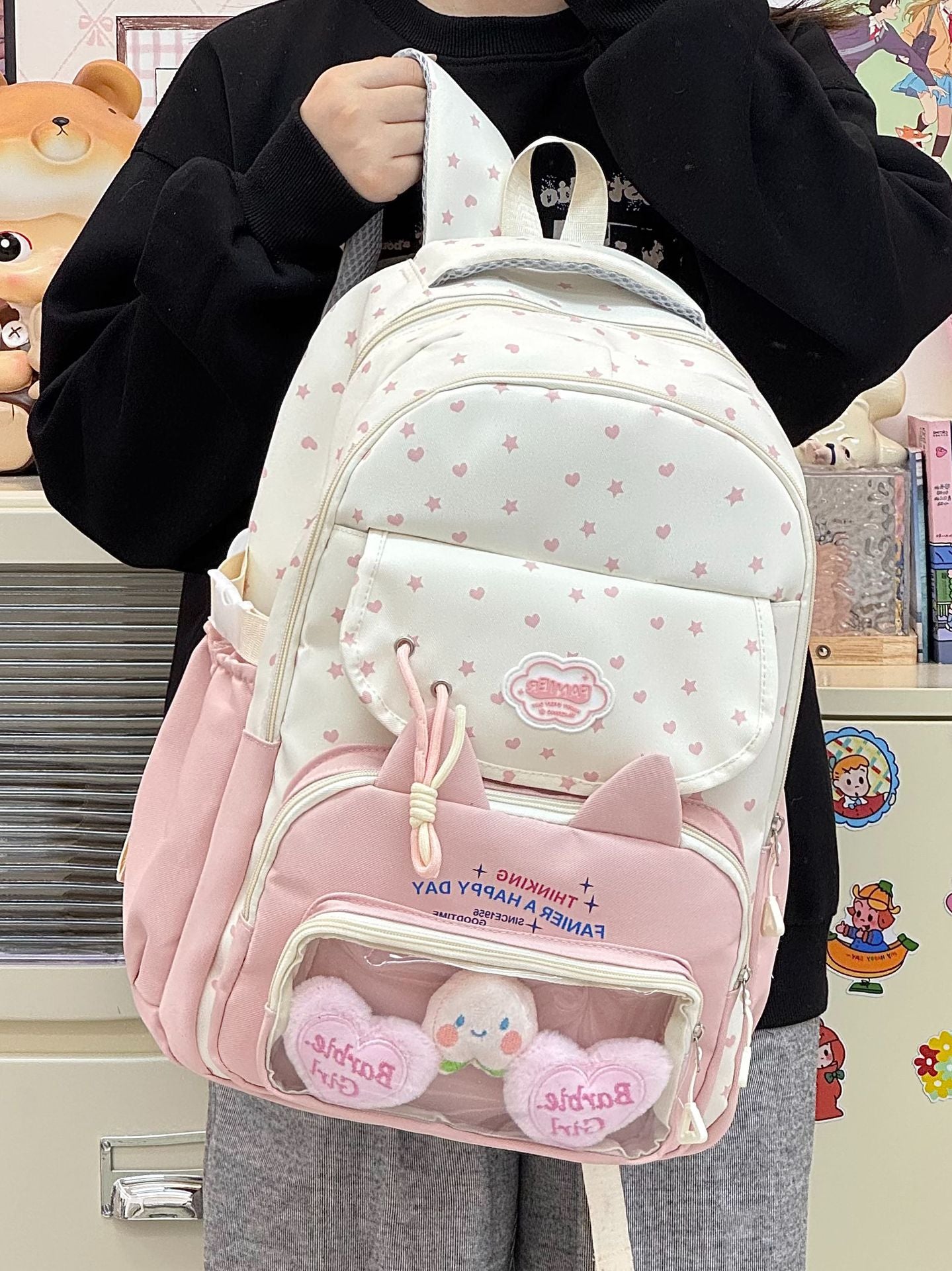 Good-looking Fresh Sweet Bar Cartoon Female Lightweight Large Leisure Backpack