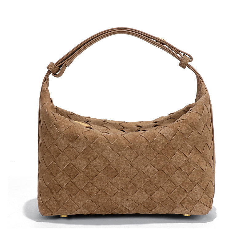 High-grade Lunch Box Niche Design Frosted Material Underarm Woven Women's Handbag