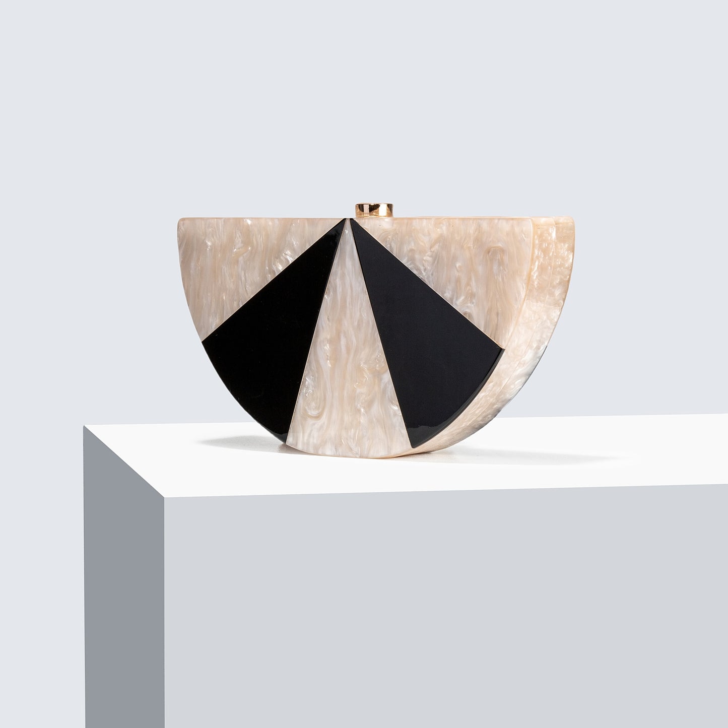 Women's Semicircle Stitching Acrylic Fashion Wedding Clutch Dinner Bag
