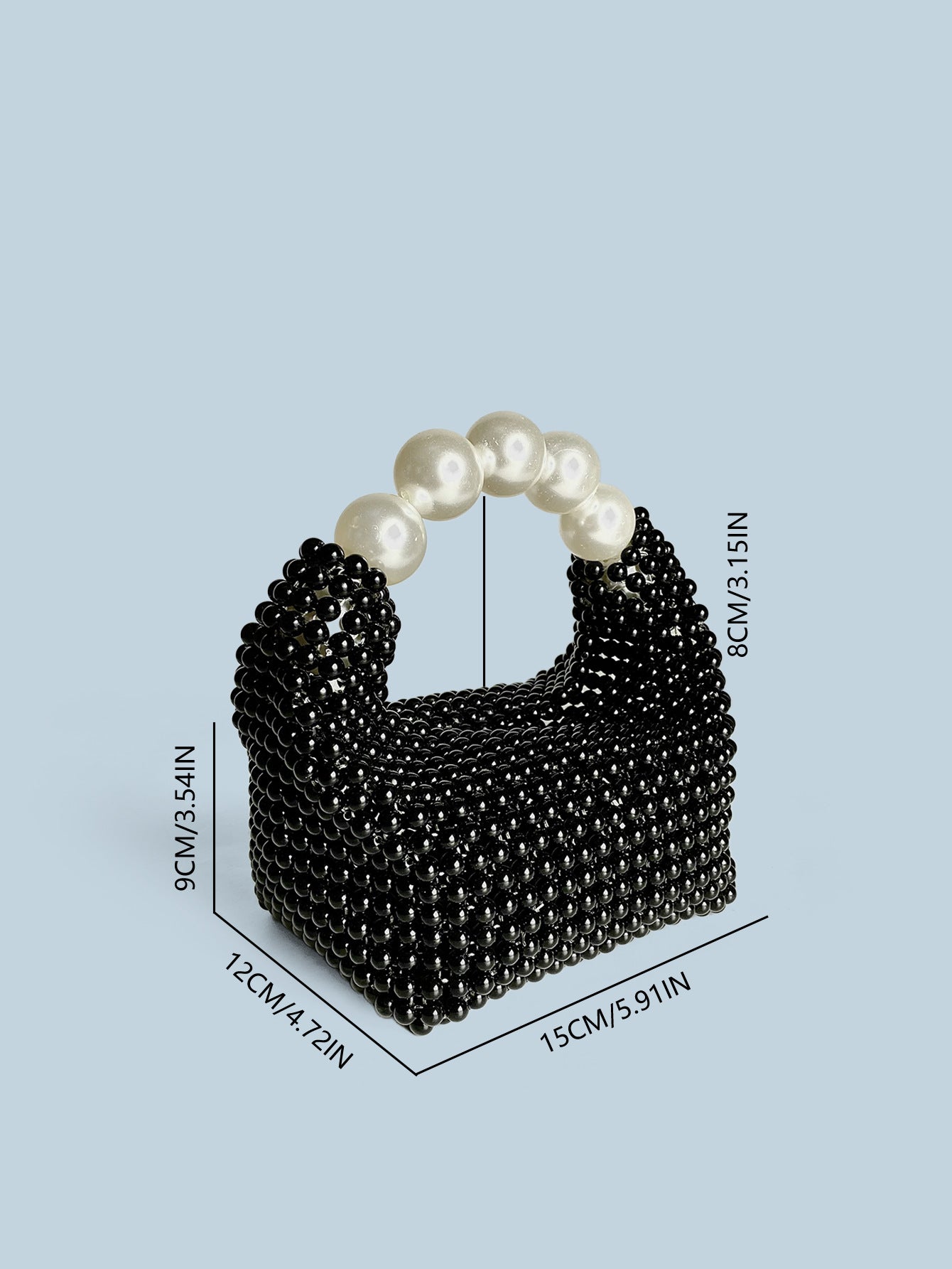 Retro Color Pearl Elegant Hand-woven Beads Boston Women's Handbag