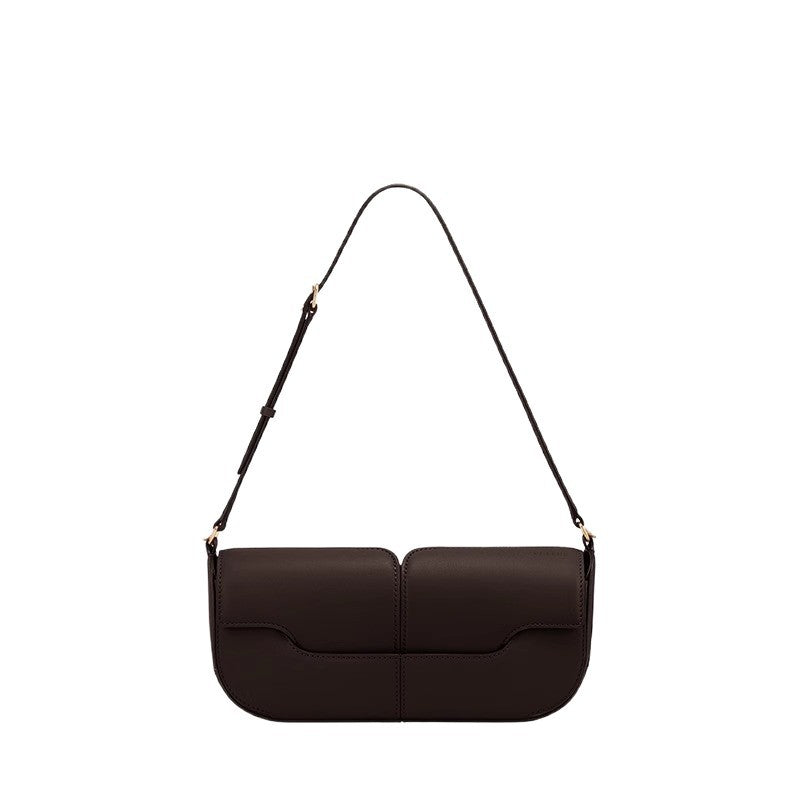 Casual Baguette Smooth Cowhide Portable Underarm Women's Shoulder Bag