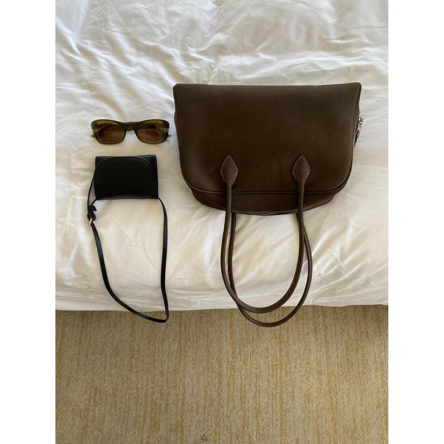 Design Early Spring High-grade Retro Simple Chocolate Brown Handbags