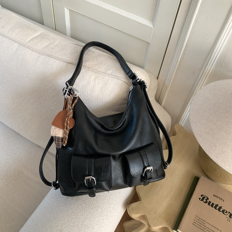 Women's Large Capacity Retro Minority Commuter Texture Backpacks