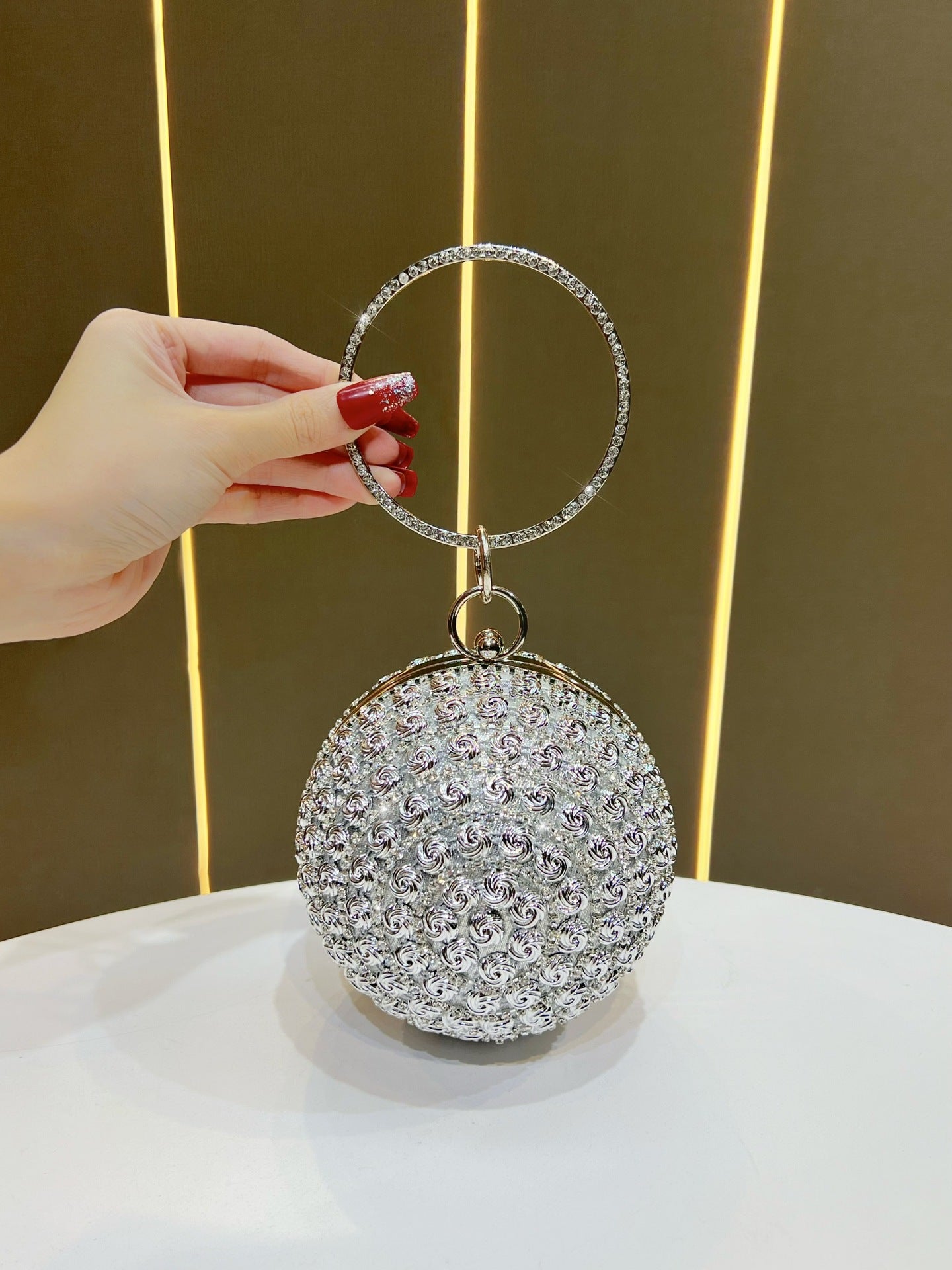 Women's Rose Ball Light Luxury Clutch Fashion Shining Handbags