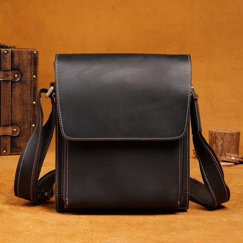 Men's Leather Portable Retro Textured Collection Men's Shoulder Bag