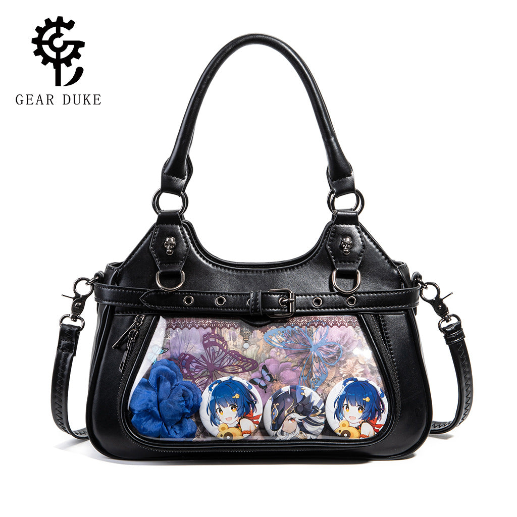 Cartoon Daily Bar Transparent Window Display Detachable Women's Shoulder Bag