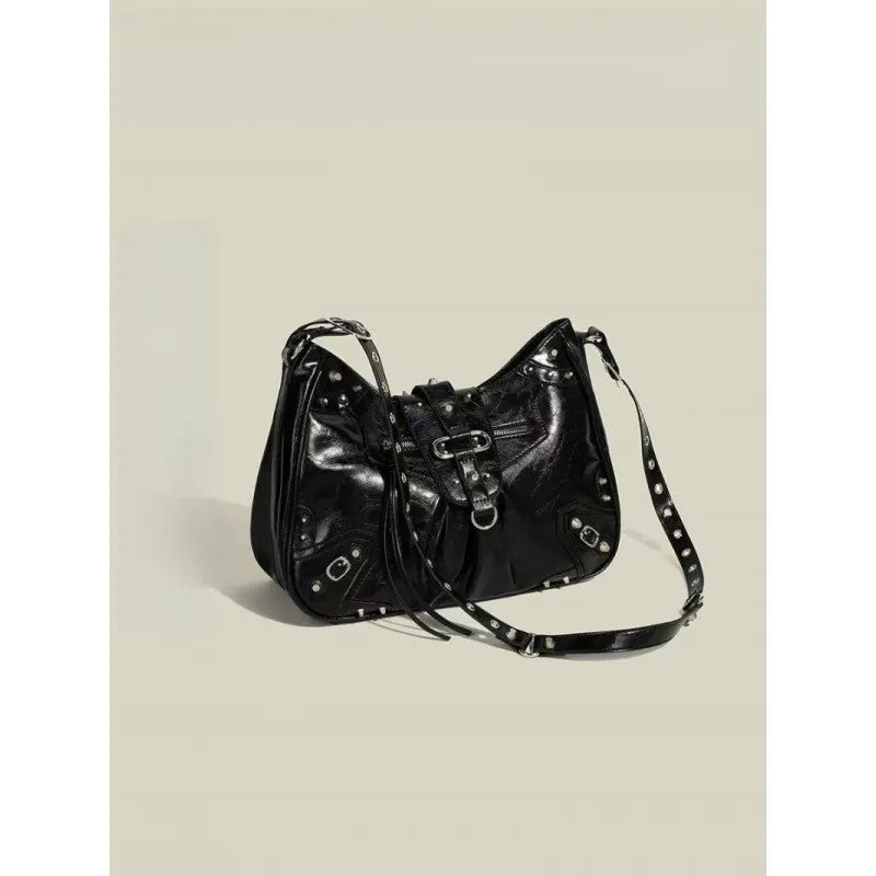 Motorcycle Retro Large Capacity Rivet Hot Women's Shoulder Bag