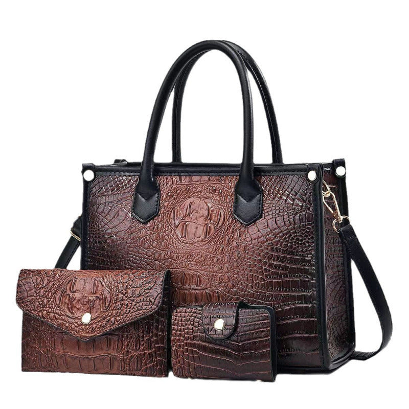 Women's Bright Leather Crocodile Pattern Korean Style Women's Chest Bag, Fanny Pack