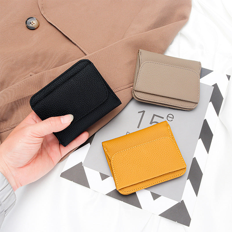 Women's Pure Cowhide Short Genuine Leather Purses