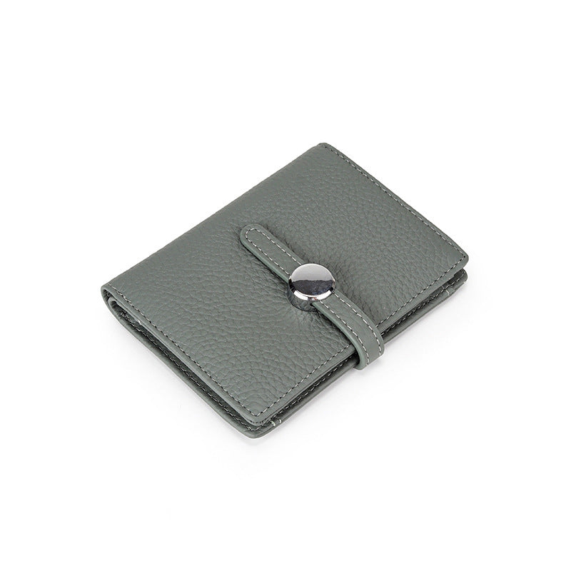 Women's First Layer Cowhide Short Trendy Genuine Leather Coin Purses
