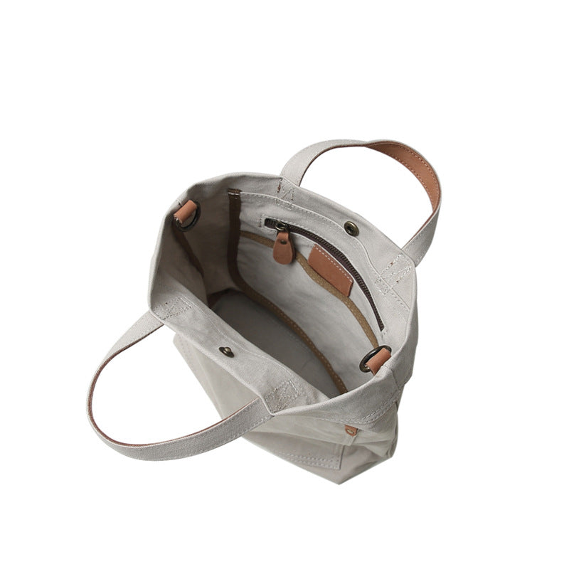 Canvas With Cowhide Portable Mori Daily Bags