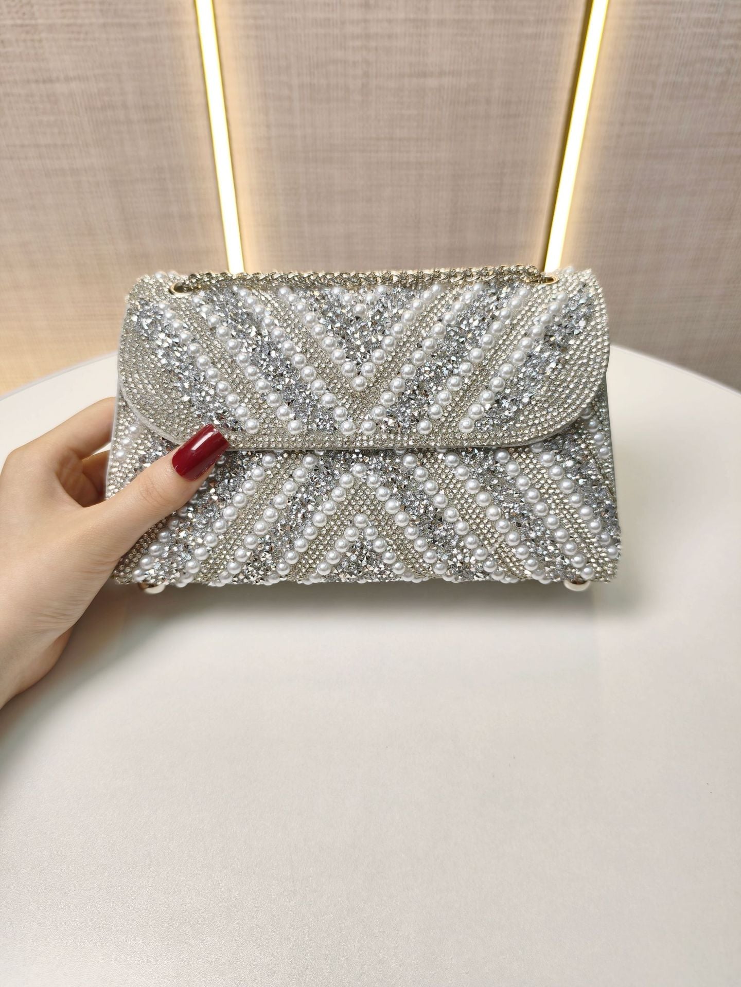 Pearl Banquet Elegant Clutch Hand Wedding Dinner Bag