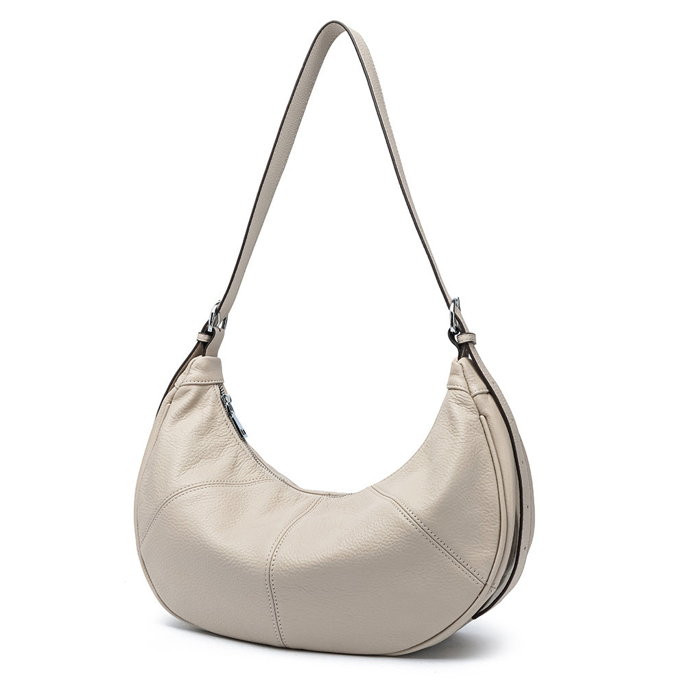 Fashionable Solid Color Retro Soft Surface Dumpling Women's Messenger Bag