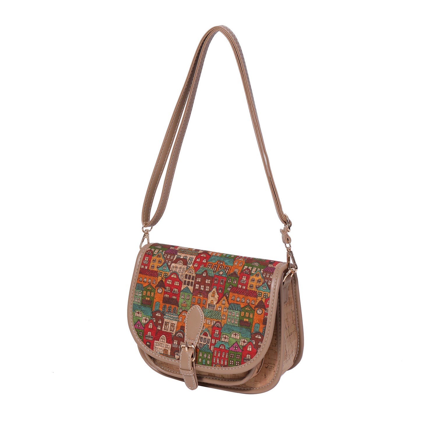Women's Soft Wood Grain Bark Ethnic Style Patchwork Women's Messenger Bag