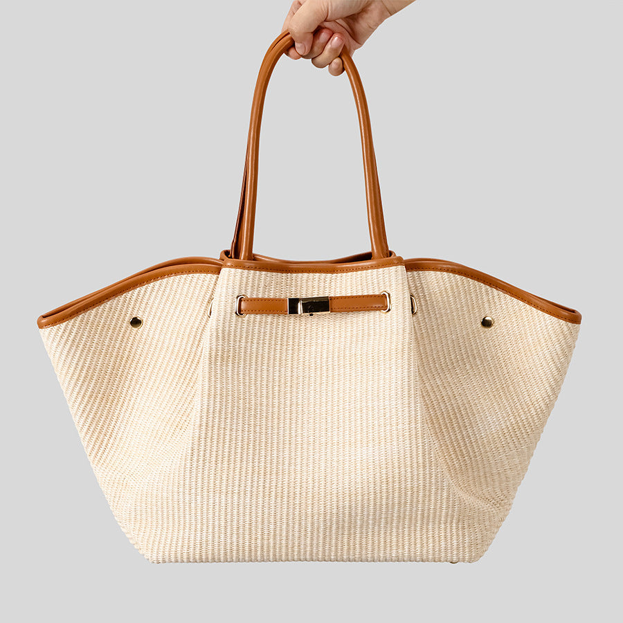 Women's Large Capacity Straw Woven Wings Style Vegetable Basket Handbags
