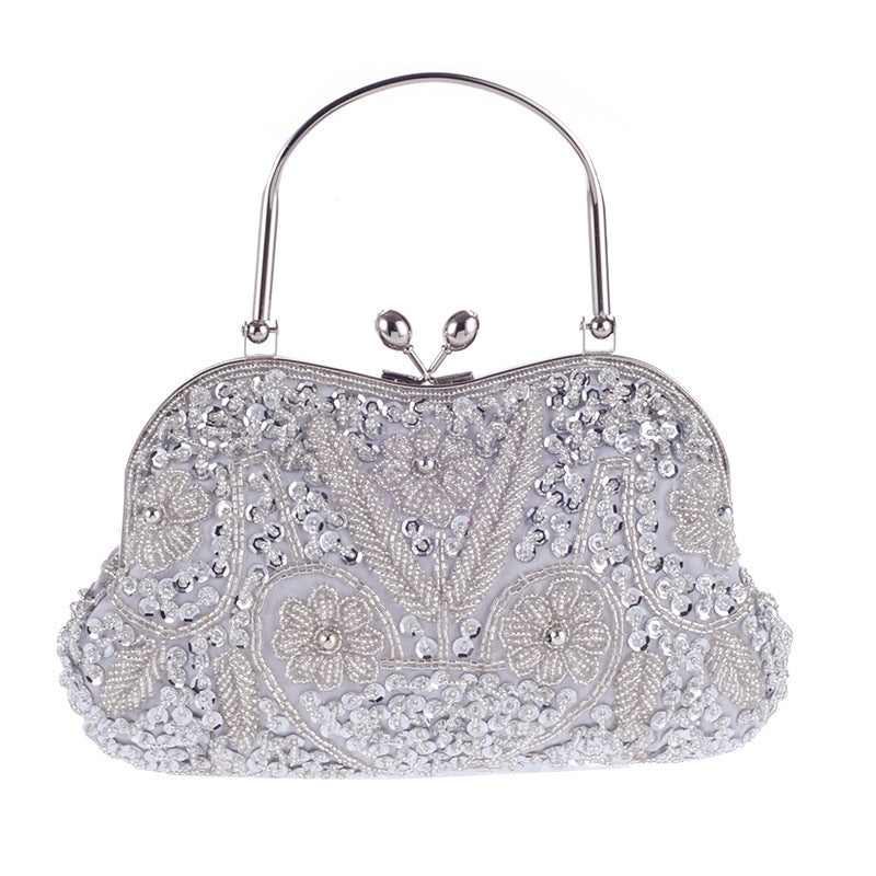 Women's Chinese Style Ethnic Beaded Old Party Clutch Dinner Bag