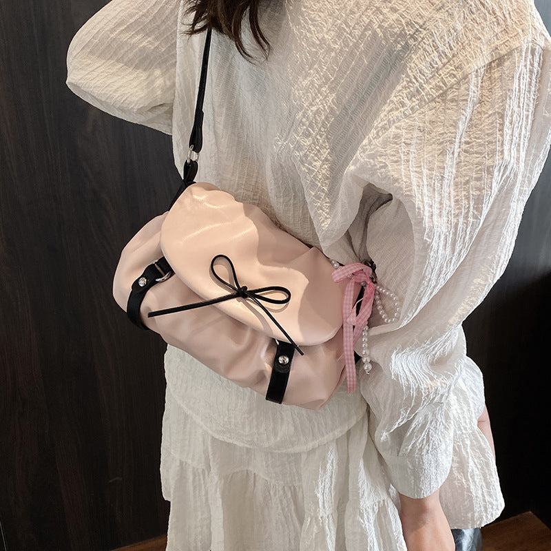 Style Bowknot Female Niche Pleated Design Spring Small Square Bags