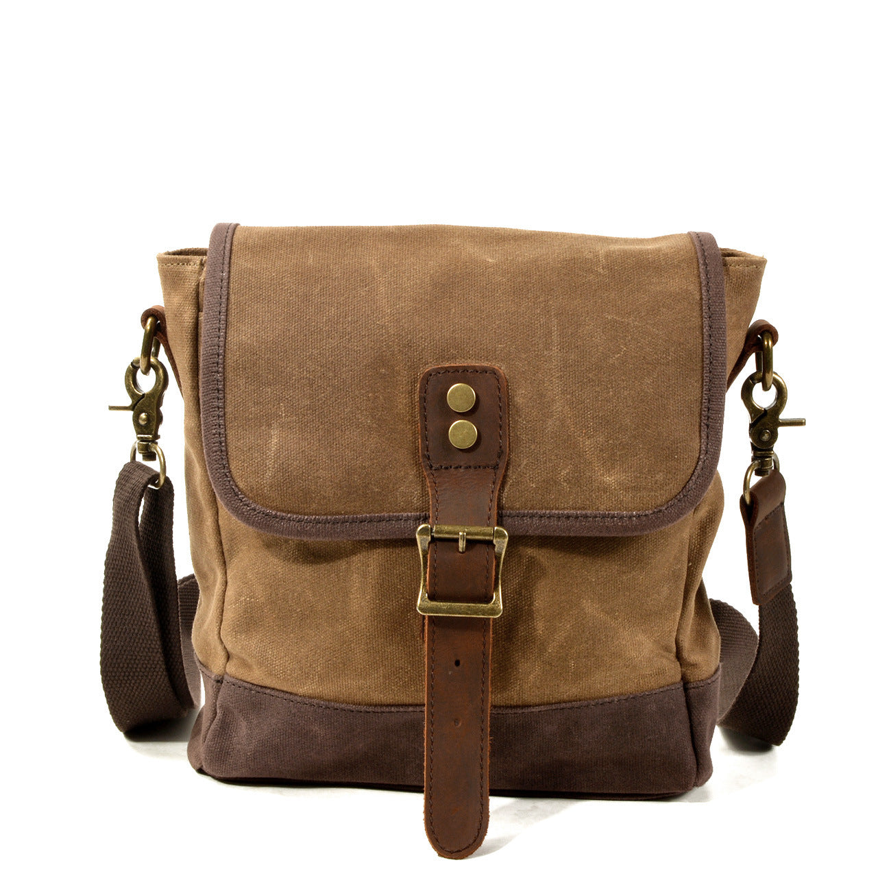 Men's Style Oil Wax Canvas Stitching Leisure Men's Briefcase