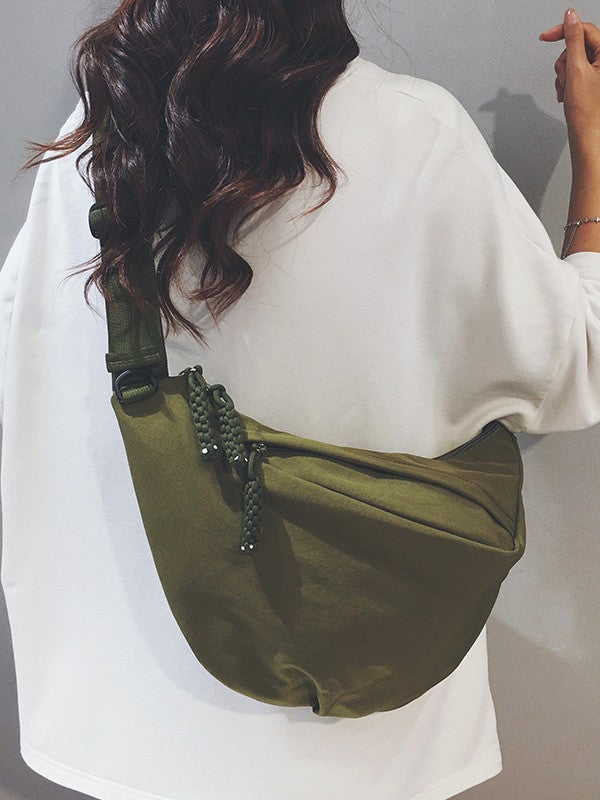 Fashion Commuter Dumpling Solid Color Large Women's Messenger Bag