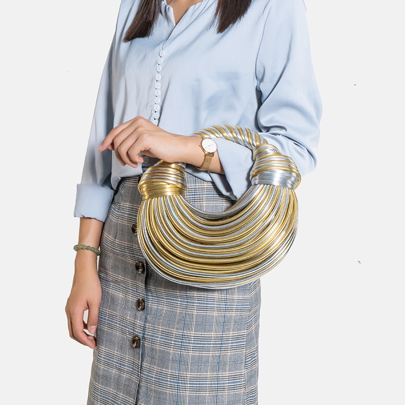 Women's Knitting Fashion Handmade Knotted Noodles One Women's Handbag