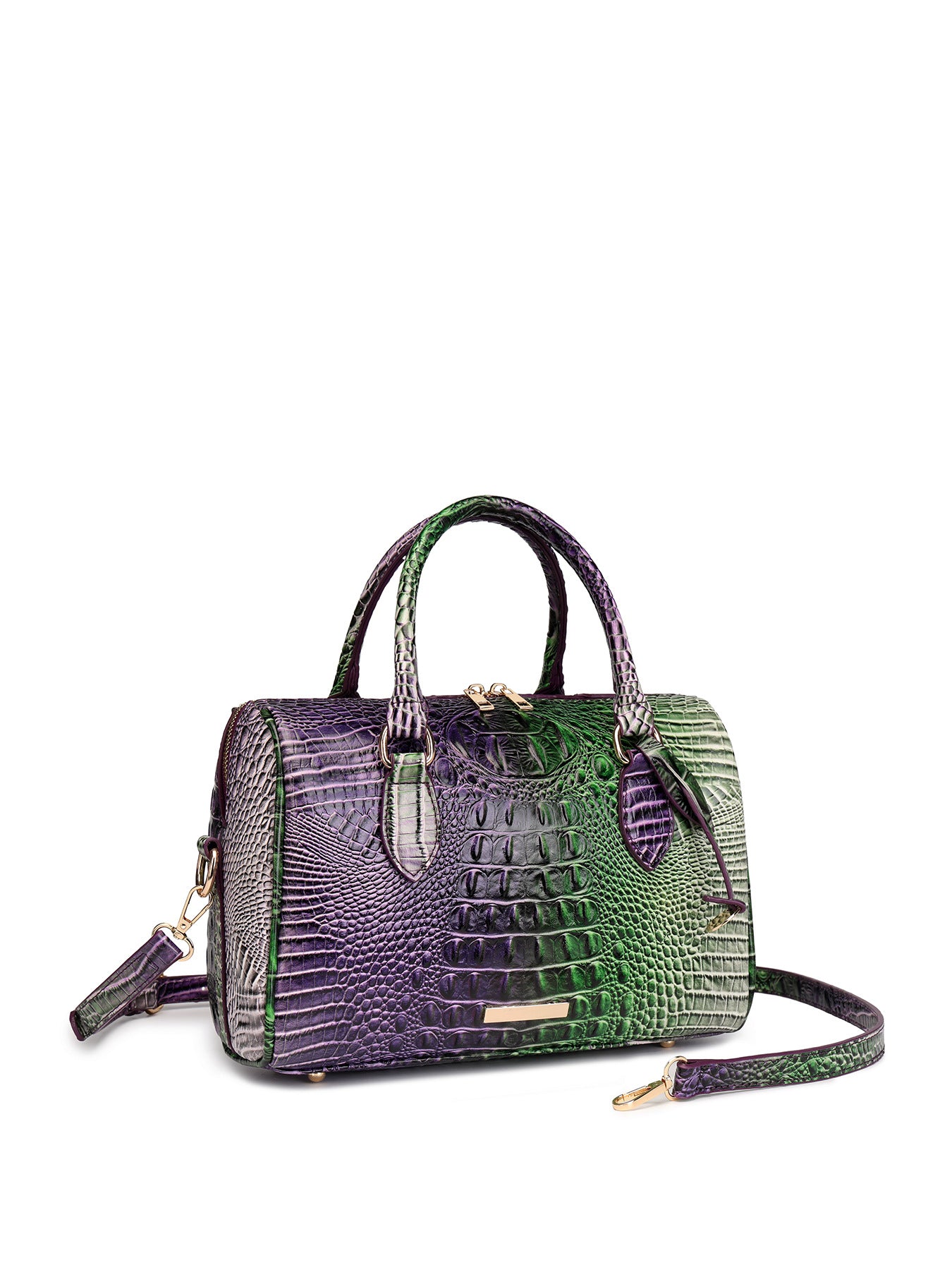 Women's Portable Underarm Vintage Brahmin Crocodile Pattern Bags