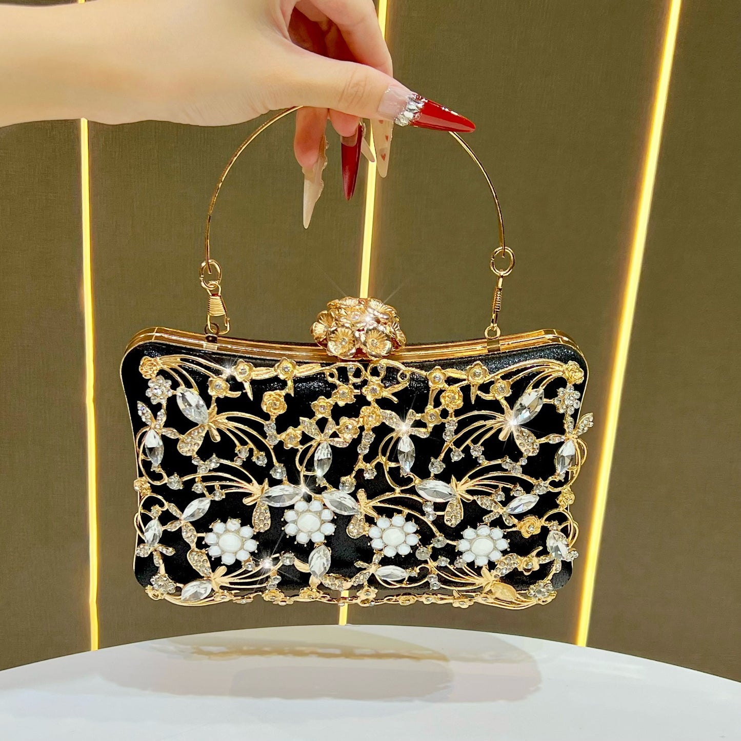 Women's Light Luxury Super Shiny Bridal Party Clutch Bags