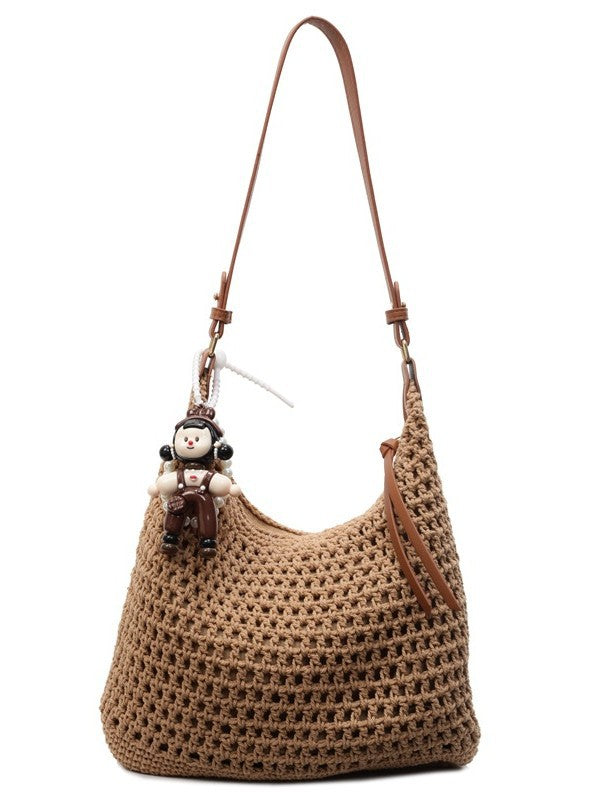 Women's Cotton Braided Summer Leisure Commute Seaside Shoulder Bags