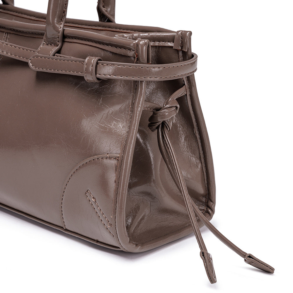 Women's Light Luxury Minority High-grade Underarm Oil Wax Women's Handbag