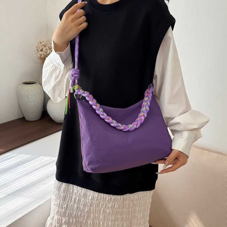 Women's Trendy High-grade Large Capacity Drawstring Nylon Women's Shoulder Bag