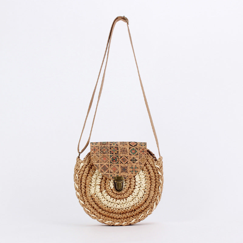 Women's Mori Style Artistic Woven Ethnic Minority Fashion Round Bags