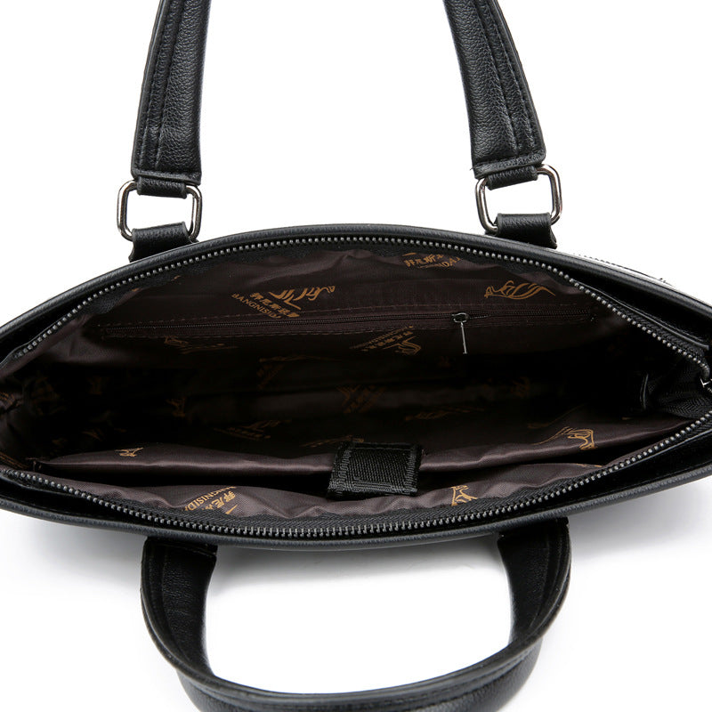 Men's Large Capacity Leather Business Commuter Computer Men's Tote