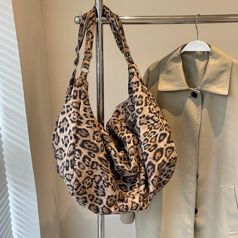 Women's Leisure Commute Large Capacity Leopard Print Tote Bag