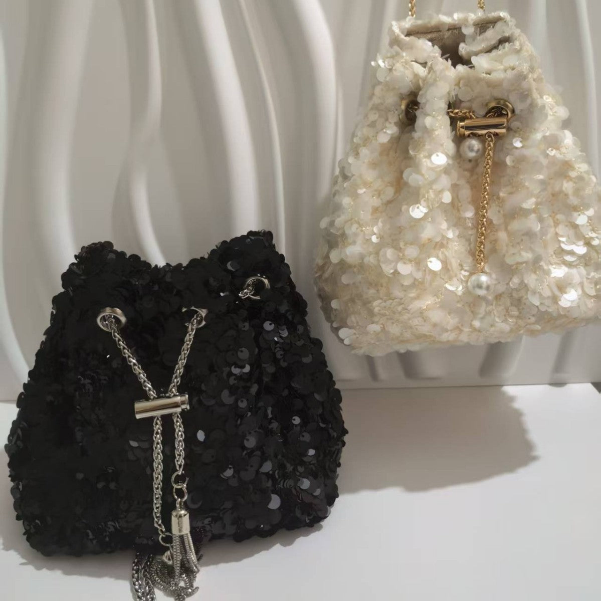 Women's Fashion Summer High-grade Korean Style Rhinestone Bucket Bags