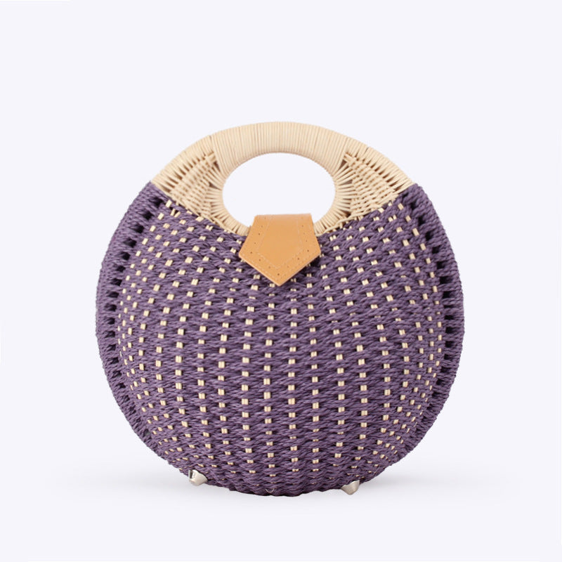 Fashion Shell Cute Personality Rattan Weave Beach Vacation Straw Women's Handbag