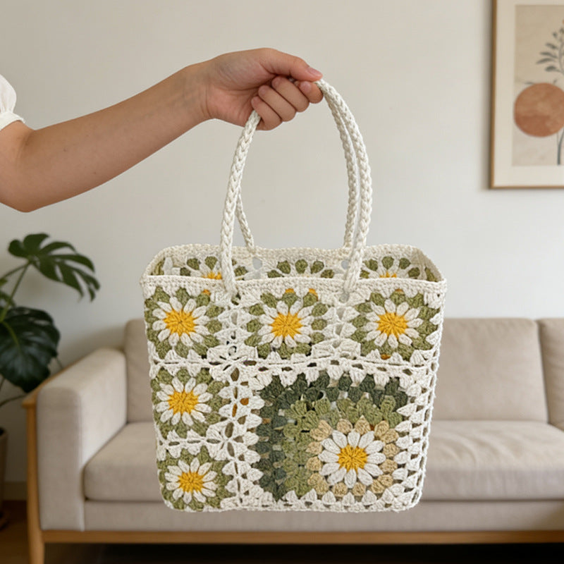 Woven Minority Fashion Retro Easy Matching Contrast Color Bags