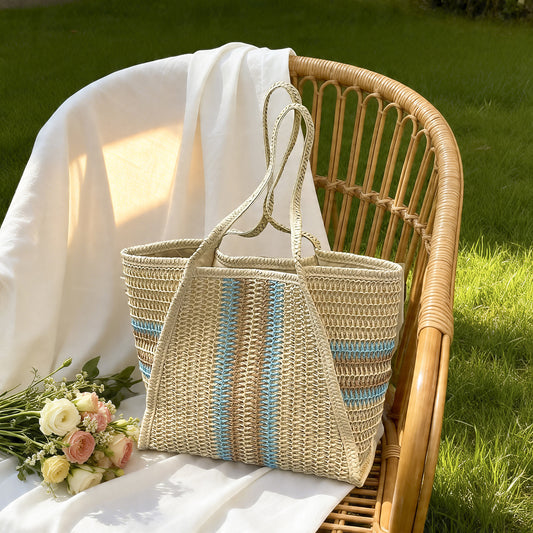 Women's Vegetable Basket Mother Storage Beach Weaving Mummy Bag