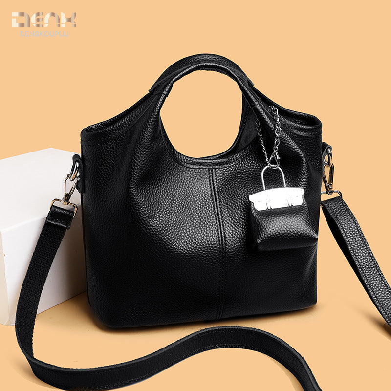 Women's First Layer Cowhide Fashion Commuter Large Capacity Handbags