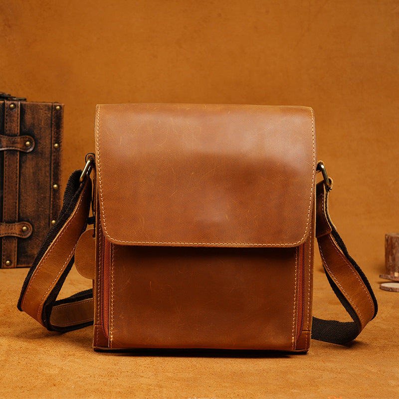 Men's Leather Portable Retro Textured Collection Men's Shoulder Bag